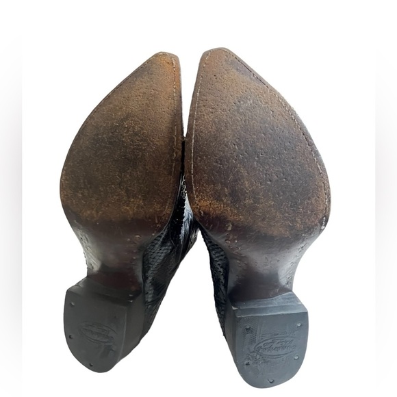 RARE? CUADRA Western Boots Black Leather Snake Skin Boots Sz 10.5 Men\'s Mexico main image 4